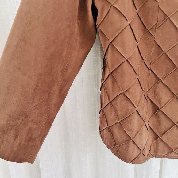 Cato Brown Soft Lightweight Textured Zip up Jacket Plus Size 18W - Picture 4 of 11